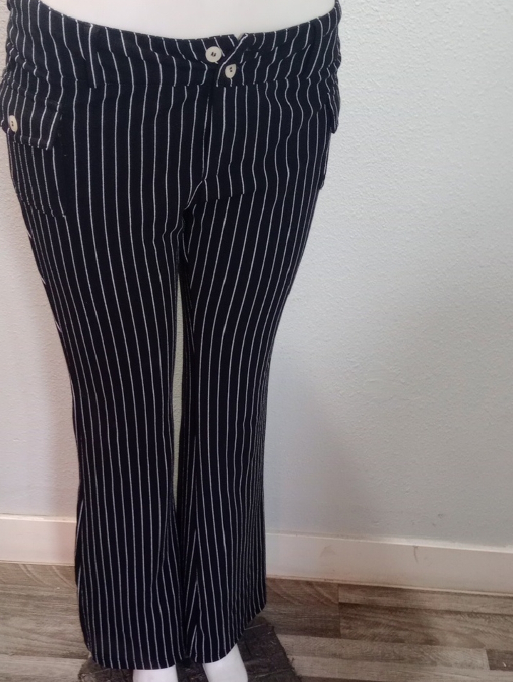 SHEIN Black Pants with White Pinstripes